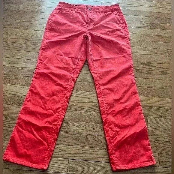 ❤️2/$50❤️[10]Talbot Coral Red Velveteen Straight  Pants - Picture 1 of 11